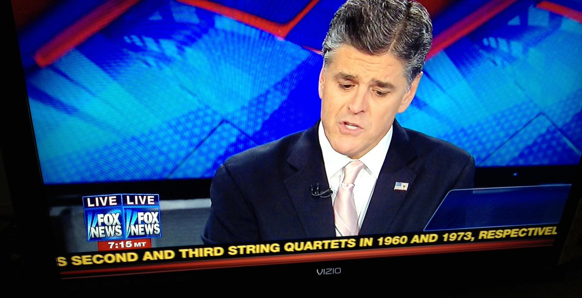 A bizarre moment two election eves ago, when the news of Elliott Carter's passing showed up on Hannity