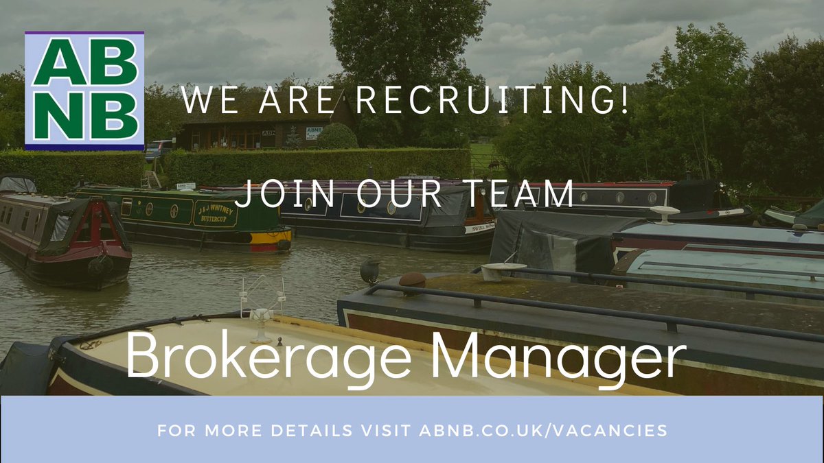 ABNBbrokerage's tweet photo. We are recruiting! Take a look at our website for more details ... https://t.co/IscPpiTpu1
#abnbboats #abnbboatbrokerage #narrowboatsales #boatbrokerage #joinourteam #friendlybunch https://t.co/Ar66EpM8Cr