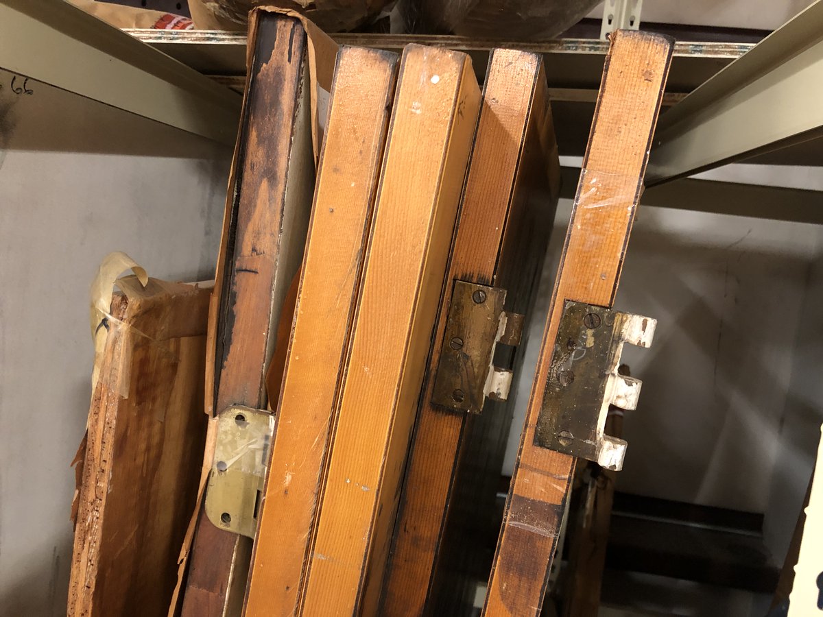 These doors are evidence in a crime. Some date back to the early 1990s.