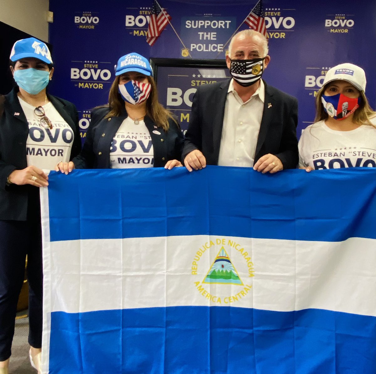 SteveBovo's tweet photo. The Nicaraguan American community has greatly contributed to the cultural identity of Miami-Dade. I'm proud of their support throughout this campaign! I'm committed to their cause for freedom and self-determination for the people of #Nicaragua. 🇺🇸🇳🇮 https://t.co/oI9fT6JcEe