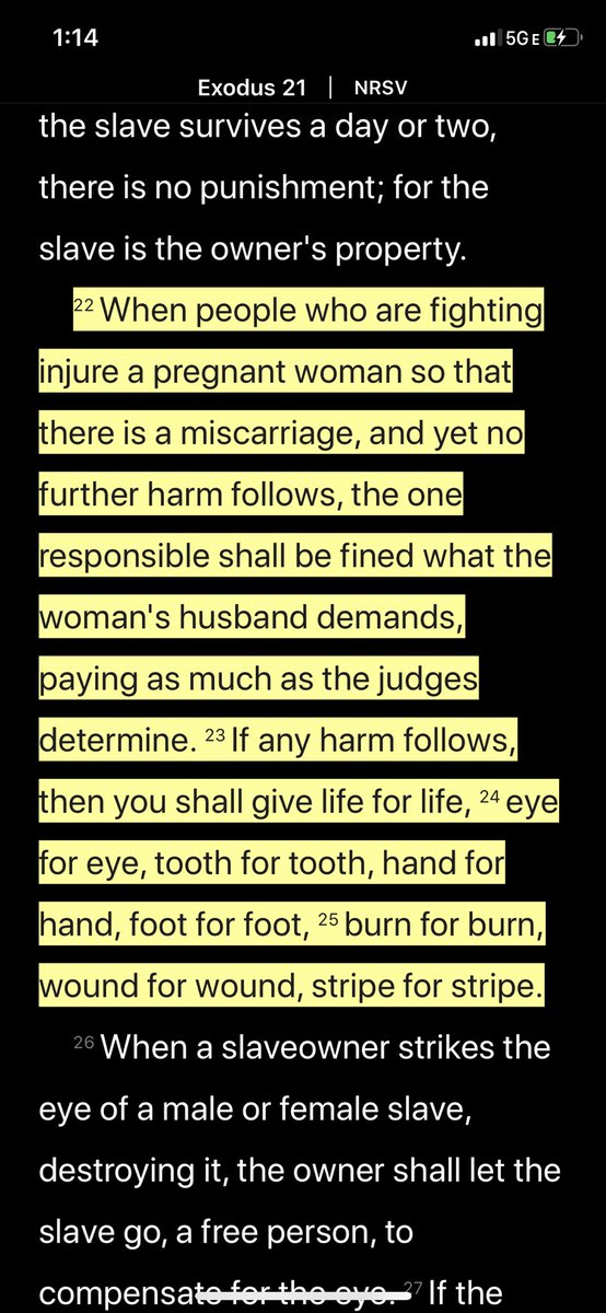 Here is probably the most on point verse in the Bible regarding the status of a fetus. And it’s remarkably pro-choice: