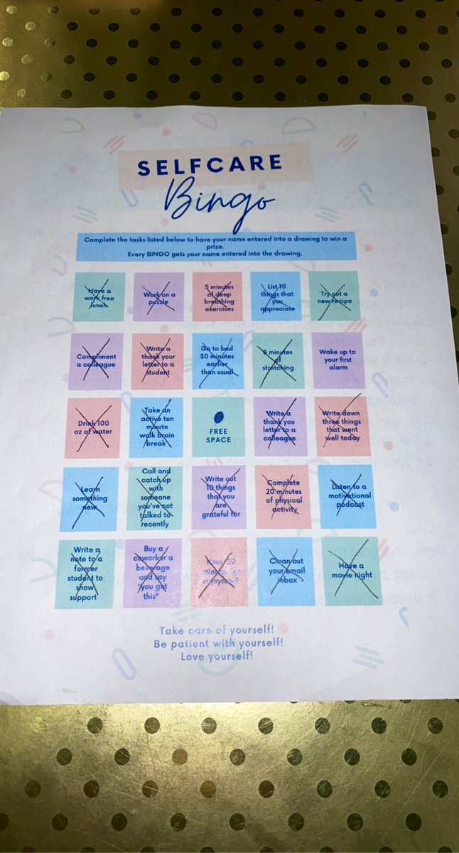 Love that our school is promoting self-care. Thank you <a href="/plewis270/">Mrs. Trisha Smith</a> for organizing this! Apparently I’m just not an early morning person... 😴 #almostablackout #selfcareoctober <a href="/RRHS_Riders/">Red River High School</a>