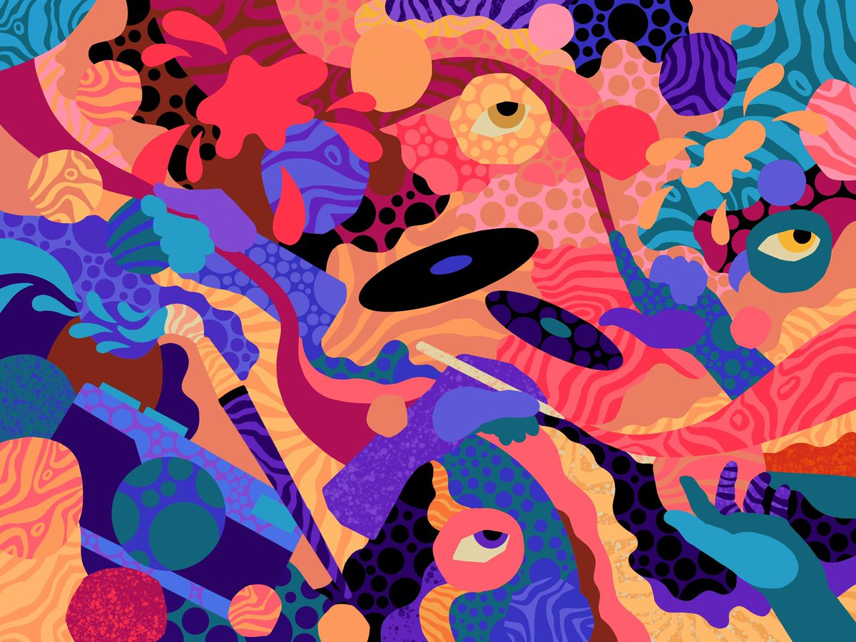 .<a href="/NickLiefhebber/">Nick Liefhebber</a>’s artworks are such rich tapestries of colour and pattern, and make us so happy when we look at them! This one for for #Procreate5X 😍 #procreate