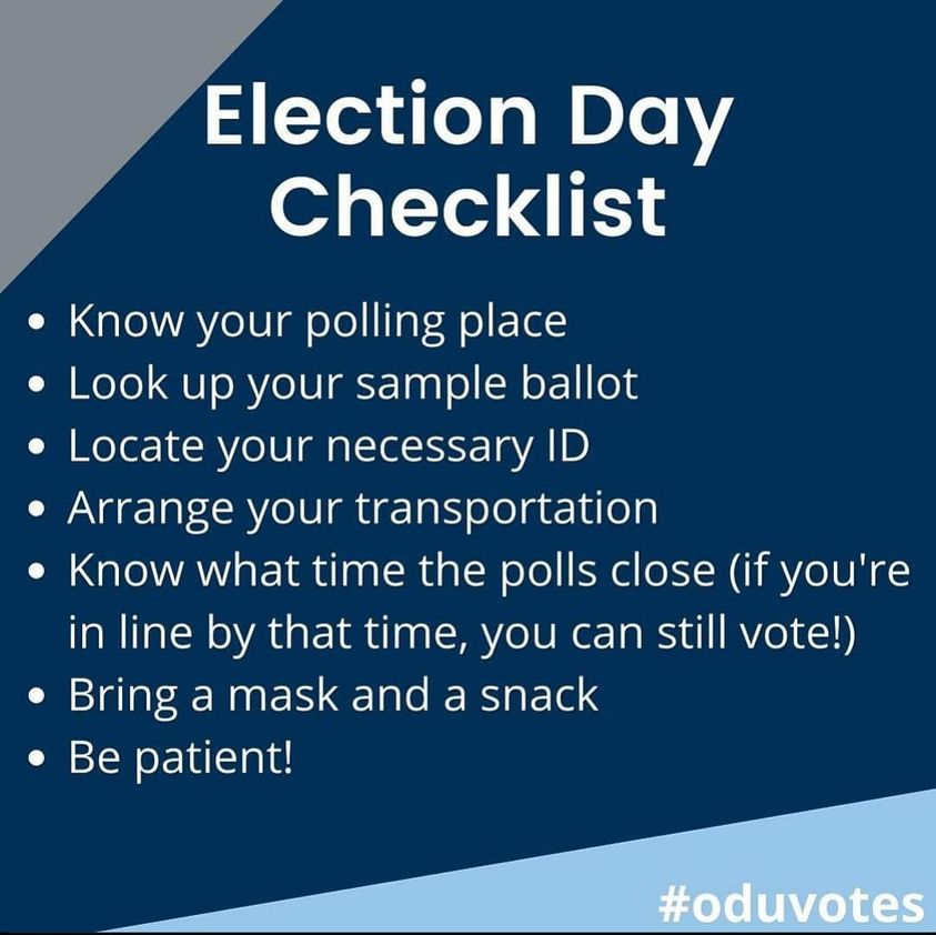 A few helpful reminders as we approach Election Day 2020 compliments of <a href="/oduvotes/">oduvotes</a>. #vote2020