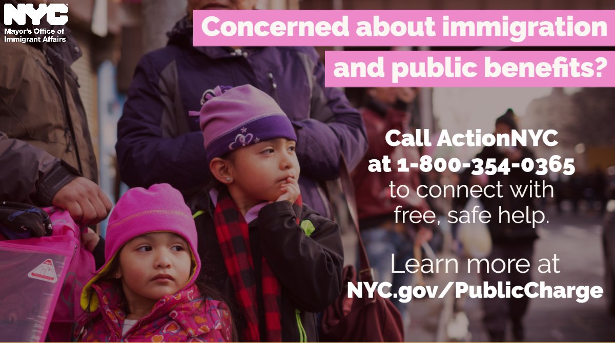 NYCImmigrants's tweet photo. Under a new federal court ruling, USCIS must STOP applying DHS's #PublicCharge rule. This ruling blocks Trump admin’s #WealthTest nationwide while litigation continues. NYers w/ qu's can call #ActionNYC (800-354-0365) for free, safe immigration legal help. https://t.co/rq3JvZyYNr https://t.co/Ugc1zbfcbJ