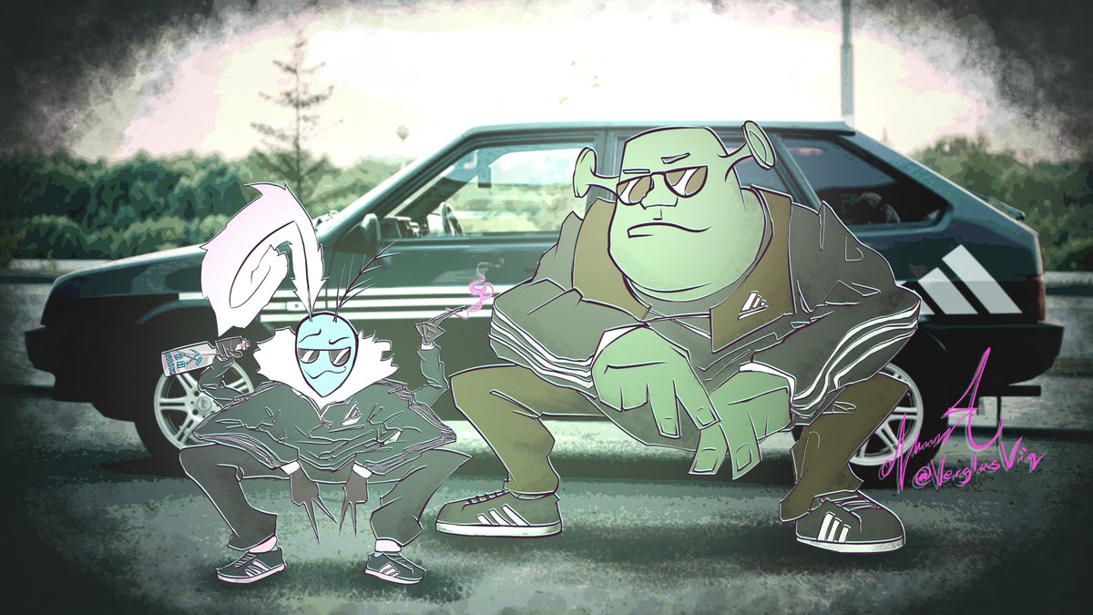 VerglasViq's tweet photo. I'm so sorry... but am I?
.
.
#BAbushka #hazbinhotel #HazbinHotelFanart #HazbinVal #ValHazbin #HazbinValentino #Shrek #Vivziepop #SlavSquat #Slav #Adidas #Vodka #Savmemes #Lada https://t.co/OAQP66JXAr