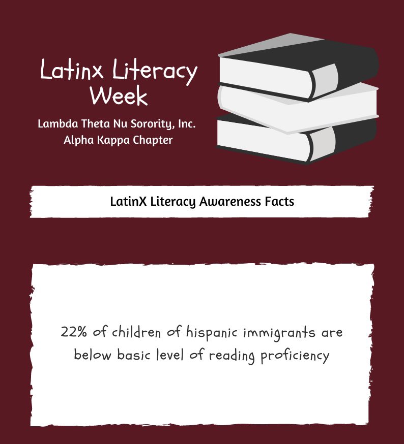 Today is the start of our Latinx Literacy Awareness Week! Sharing these facts with you and be knowledgeable! 

#CSUSBLambdas #SilverRoses #CSUSB #LatinxLiteracyWeek2020