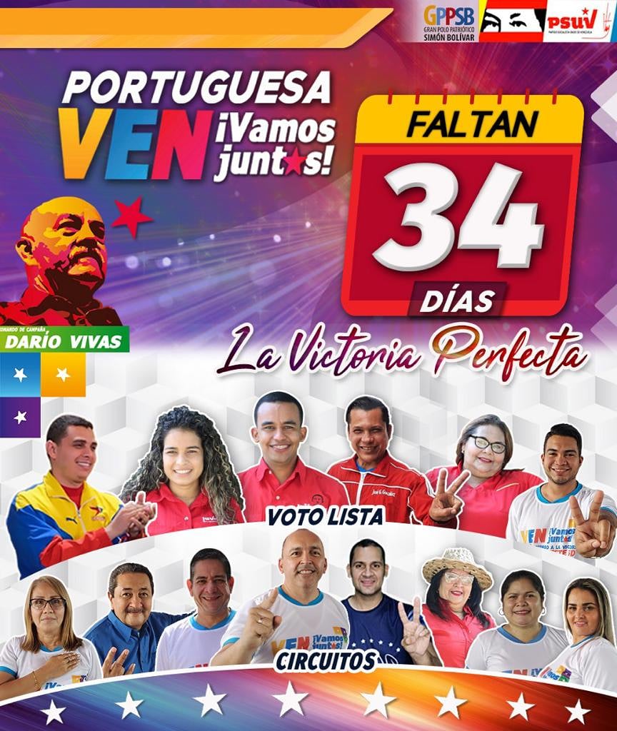 #VenVamosJuntosPortuguesa
.
.
#VenVamosJuntos
.
.
<a href="/nicolasmaduro/">Nicolás Maduro</a> <a href="/drodriven2/">Delcy Rodríguez</a> <a href="/TareckPSUV/">Tareck El Aissami</a> <a href="/dcabellor/">Diosdado Cabello R</a>