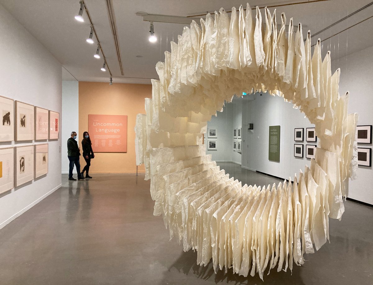 VanArtGallery's tweet photo. #AbstractArt has often been linked to a utopian desire for a universal aesthetic language. But what does it mean to be #universal? Is such universality even desirable? Think about what languages are being used & what may be missing in #UncommonLanguage! https://t.co/Z5pu1USuDi https://t.co/YqVvZgdPd8