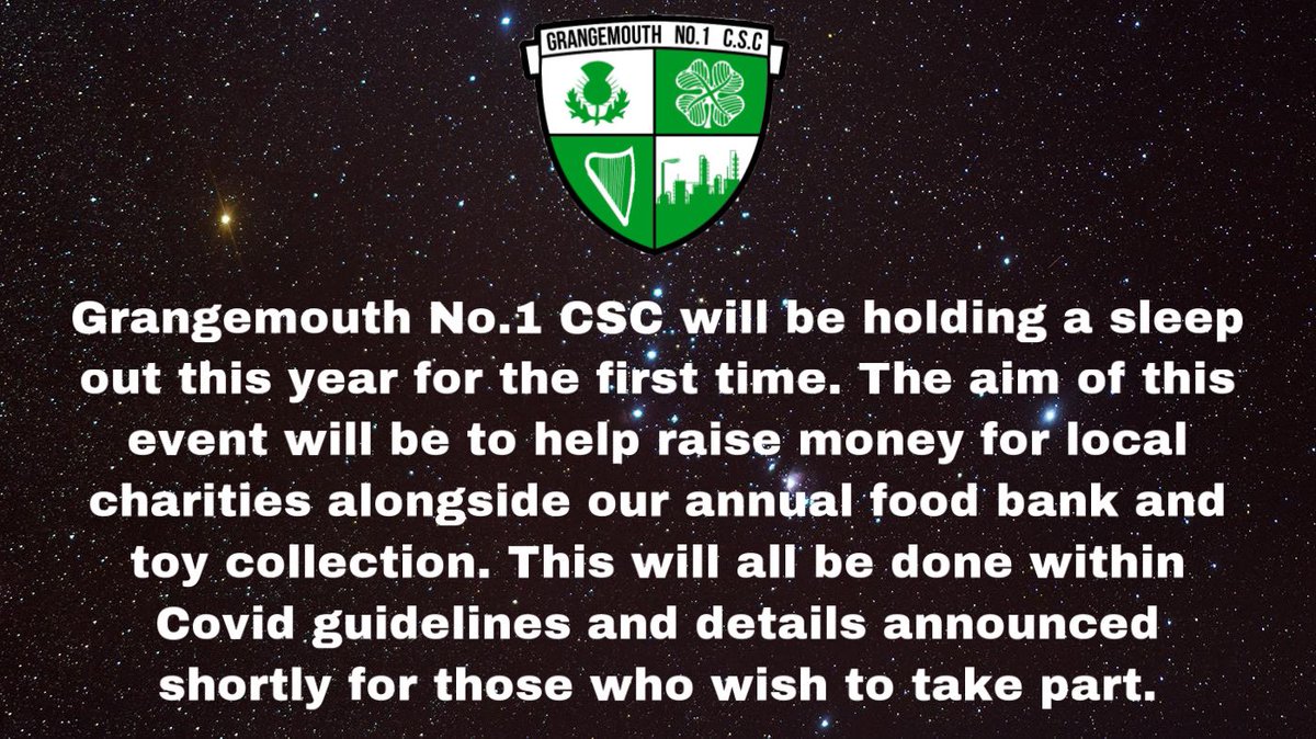 GrangemouthNo1's tweet photo. 🍀Christmas Appeal☘️                      Dates/times will be posted shortly https://t.co/Izln33q91e