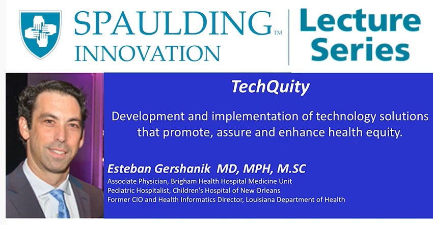 SpauldingRehab's tweet photo. Check out our recent virtual Spaulding #Innovation Lecture with Esteban Gershanik of @BrighamWomens on "Techquity: Development and Implementation of Technology Solutions" to address  #RacialDisparities &amp; #HealthEquity. Check it out: https://t.co/n8A62UdgLX #Informatics #Physiatry https://t.co/M9bWxahp2y