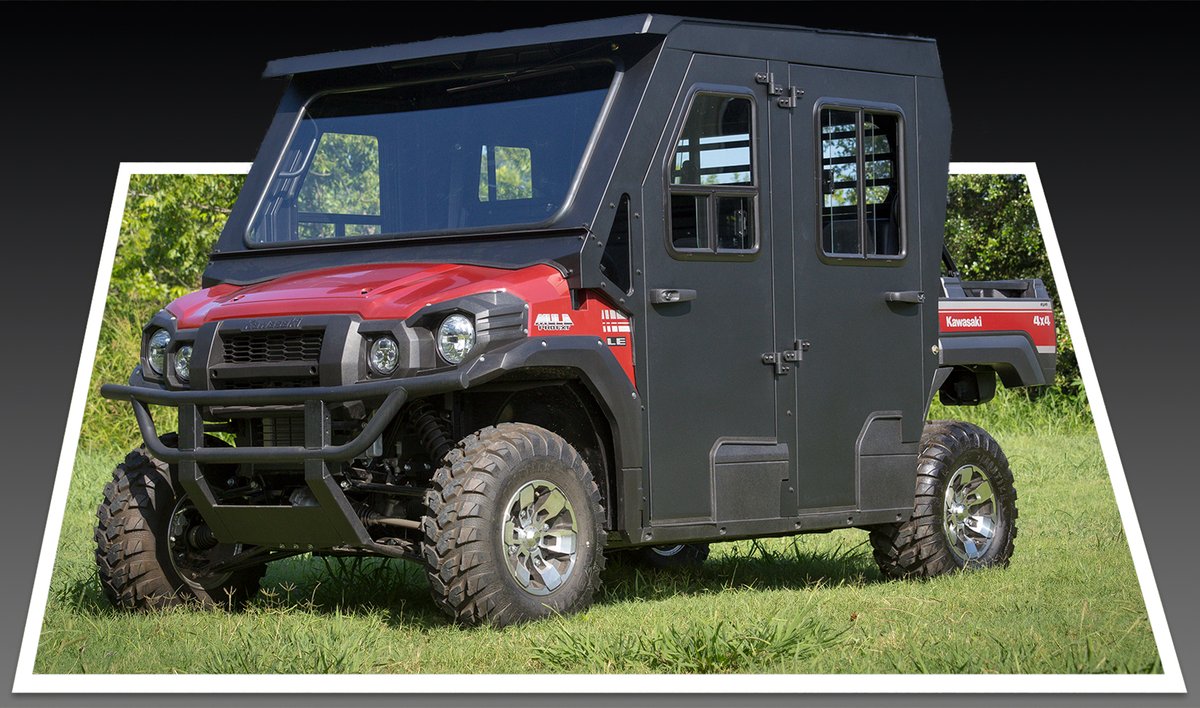 CompanyPerry's tweet image. Stay out of the winter weather by surrounding yourself with a Fortress cab for Kawasaki. Experience ultimate protection with this full cab system. #theperrycompany #fortresspro #Kawasaki