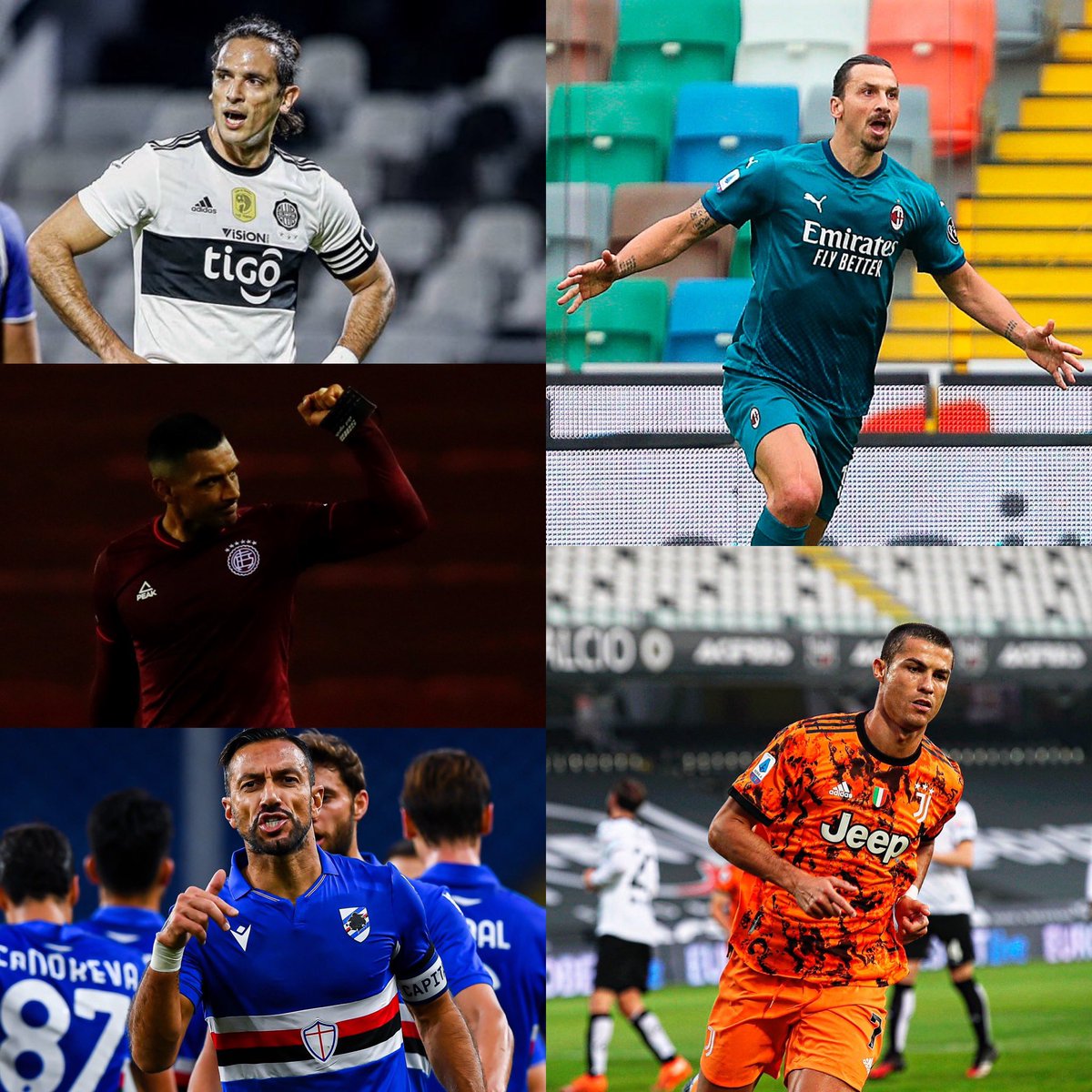 Juezcentral's tweet photo. Santa Cruz, con 39 años, sigue anotando con Olimpia. Pepe Sand, con 40, lleva 3 goles en 2 partidos con Lanús. Quagliarella, con 37, lleva 4 goles en 5 partidos. Zlatan es el goleador de Italia con 39 años. Y CR7, a 3 meses de los 36, es el goleador de 2020. La edad es un número. https://t.co/xofZRLbIiK