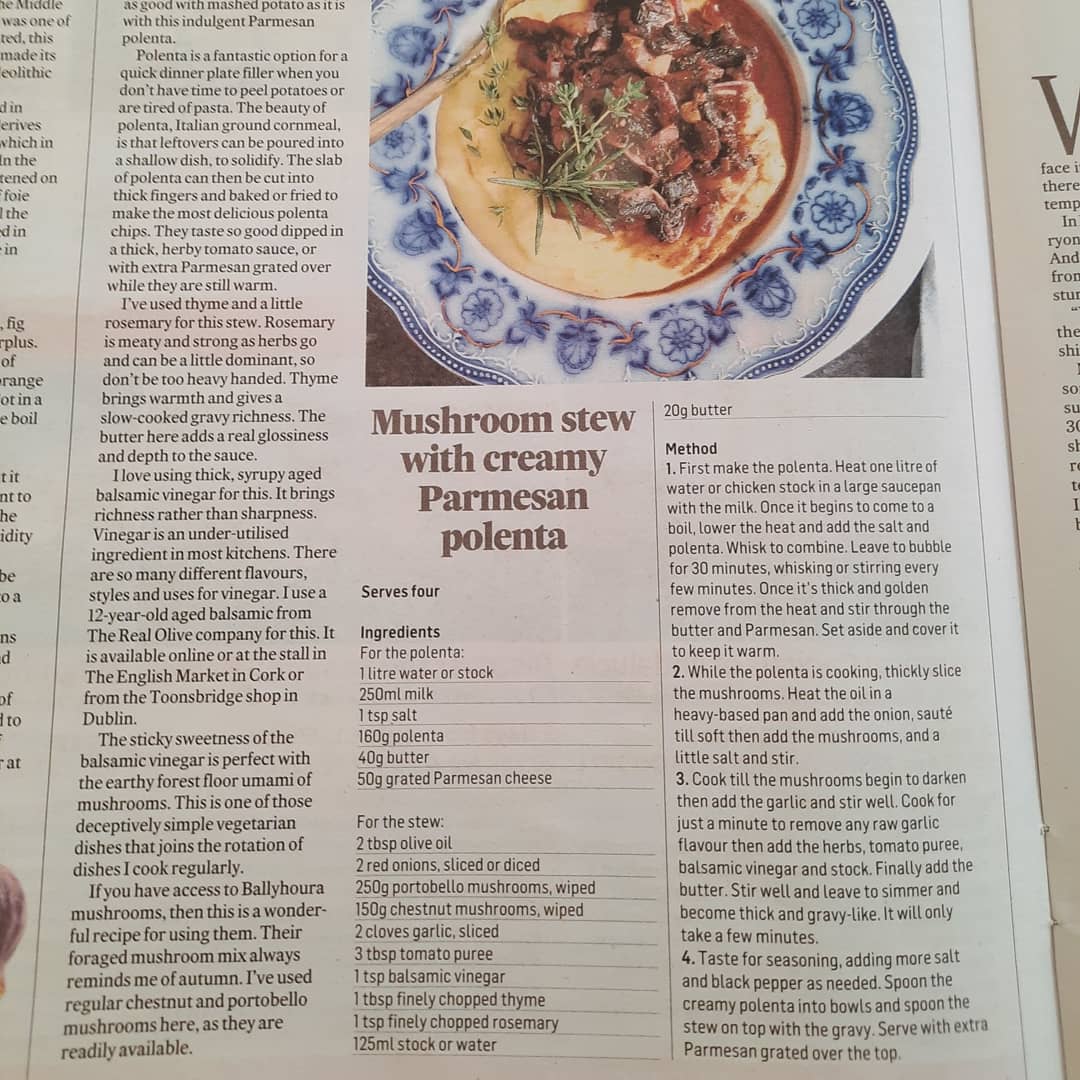 Here's our attempt to recreate Lily Higgins mushroom stew featuring <a href="/irishshiitake/">ballyhoura mushroom</a> and balsamic vinegar from <a href="/RealOliveCo/">Real Olive Company</a>. Comforting, hearty and so easy,  this is a real weekend treat. Stock up on the main ingredients for collection <a href="/McHughs_Bar/">McHughs Bar Ennis</a> Thursday. 
#Irishfood #shoplocal