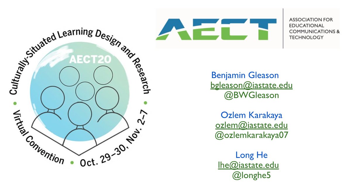 Starting soon: Our presentation "Emerging New Literacy Practices on Twitter" with <a href="/BWGleason/">Benjamin Gleason</a> and <a href="/longhe5/">long he</a> is starting soon. Our concurrent session started at 4.30 EST. Looking forward to having <a href="/AECT/">✵ AECT ✵</a> #socialmediaed folks in our presentation. #AECT2020 #AECT20 #edtech