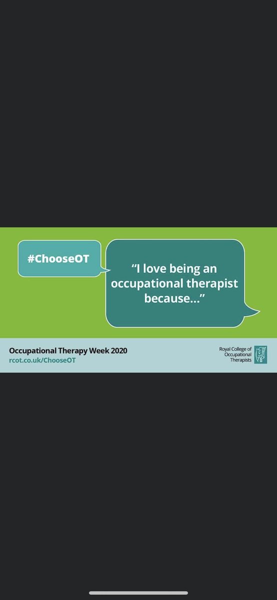 I love being an occupational therapist working in admission avoidance. Our dual skills &amp; presence at the front door ensures early intervention reducing &amp; preventing hospital admissions. We value a patients time ⏰ &amp; promote their independence where possible 🤗 #OTweek2020 💚💙