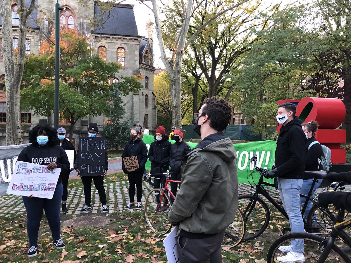 bae_lay's tweet photo. The group ended at the LOVE statue on Penn’s campus. Organizer Ebony says what happened to Walter Wallace Jr. should’ve never happened. Needing mental healthcare shouldn’t be a death sentence, Ebony says. https://t.co/gmVQfpaIv1