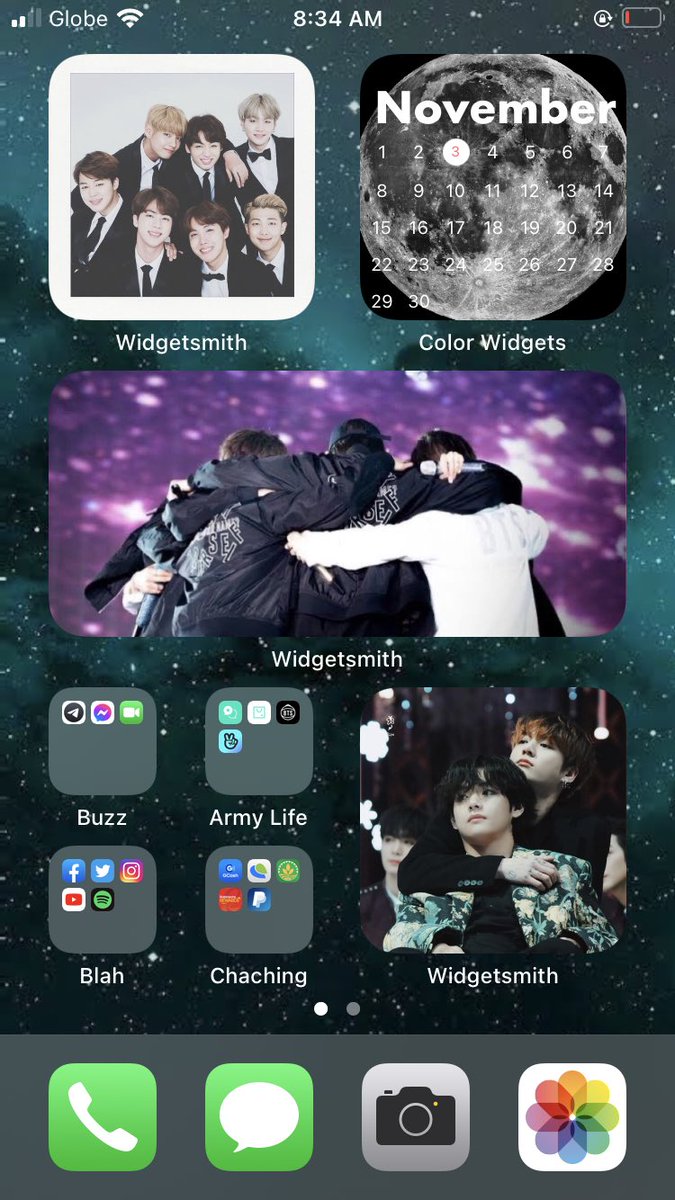 purplefleurj22's tweet photo. After 2 hours of fixing my home screen widgets 💜💜💜 yey!😊 @BTS_twt #widgetsmith #colorwidget https://t.co/tBTMbj6Zrr