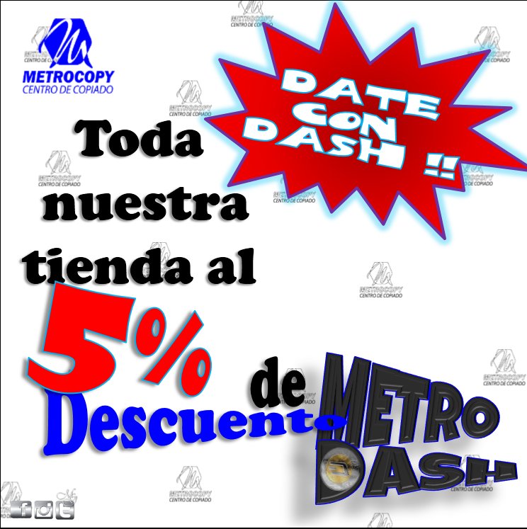 MetrocopyRedes's tweet photo. ¡Buenas noches!
¡LLEGÓ NOVIEMBRE!
Significa, que podrás tener el 5% de descuento en todos nuestros productos y servicios si pagas con #dashvenezuela
¡Visítanos, no te pierdas esta gran oportunidad!
#Venezuela
#EstamosEnTodo
#Metrocopy
@MetrocopyRedes
@DaleConDash https://t.co/h3VJ0vbHSK