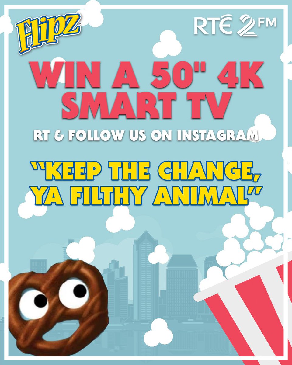 RTE2fm's tweet photo. WIN a 50" 4K Smart TV (just in time to watch Xmas movies 👀👇) with thanks to our friends @FlipzIreland 😍😍

All you gotta do to win is...

👉 RETWEET
👉 FOLLOW US ON INSTA

We'll pick a winner on Thursday. 

GO 👇

https://t.co/yaELKjqhDS https://t.co/ZFdkQQKhNr