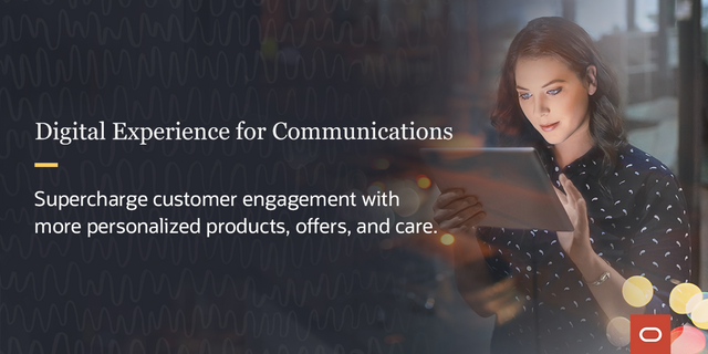 janbrowder's tweet photo. The new Oracle Digital Experience for Communications empowers #CSPs with unified smart data to reach and retain customers with more personalized products, offers and care. #CX https://t.co/YlHXREC9dY https://t.co/swm3Ql2ifz