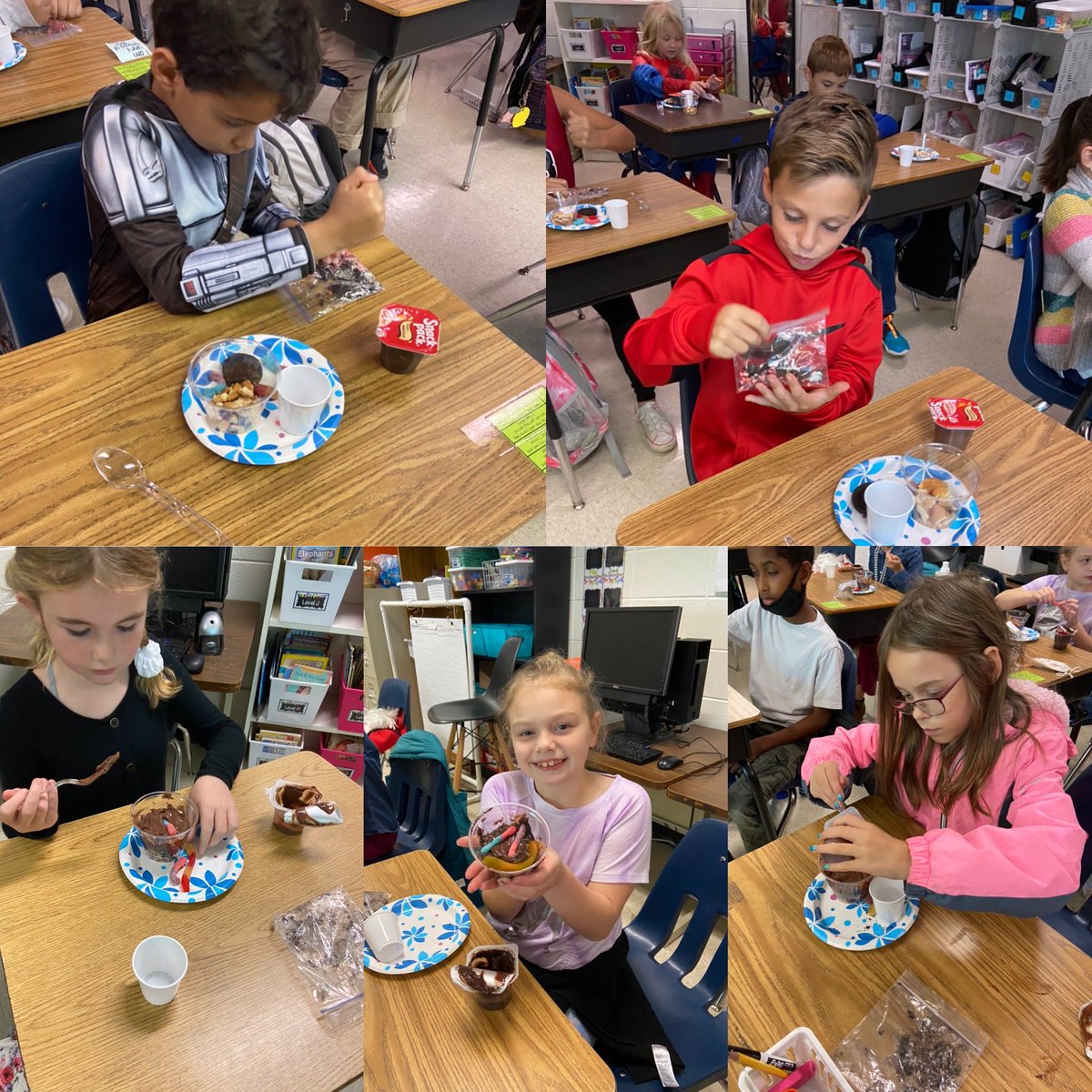 Learning about the layers of soil...but make it edible! •• Ss loved creating this tasty treat to review their learning  in science today! 
•
•
•
<a href="/JohnstonJags/">Johnston Elementary</a> <a href="/CherokeeSchools/">Cherokee Co. Schools</a> #sciencerocks #wearetogether