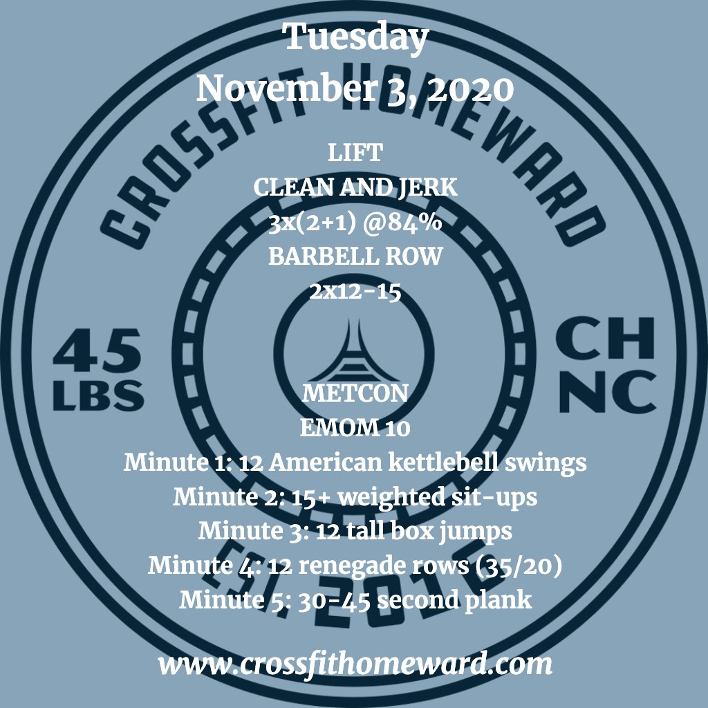 CFHomeward's tweet photo. #CrossFit #DailyWorkout #WOD #CFH #CFHomies #Community #ChapelHill #UPlaceNC https://t.co/avyQ4oCxqe