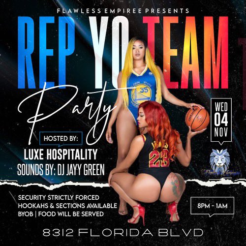 DjJayygreen's tweet photo. Jersey Night this Wednesday  ❗️
     Bring your bottles 🍾😁🔥
             Doors open @ 8 🚪
#RepYoTeam
#RepYoTeam  8312 Florida Blvd.📍
#RepYoTeam https://t.co/9k0bHyN9zF