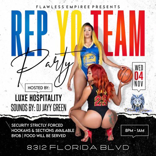 DjJayygreen's tweet photo. Jersey Night this Wednesday  ❗️
     Bring your bottles 🍾😁🔥
             Doors open @ 8 🚪
#RepYoTeam
#RepYoTeam  8312 Florida Blvd.📍
#RepYoTeam https://t.co/9k0bHyN9zF