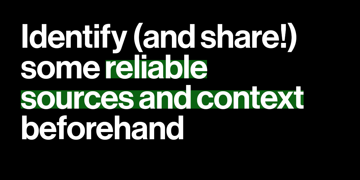 You can help others, too.“Right now, you can start spreading good information on what to expect,” says  @holden. On Election Day, “when people try to spin these events, the people in your network say ‘Oh, I remember Jill sharing something about that.’”
