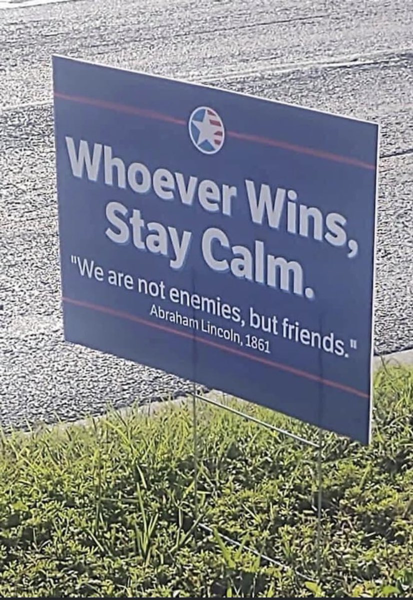 RockyGamas93's tweet photo. Wether @realDonaldTrump wins or @JoeBiden wins, let us all remember the wise words of Lincoln, and treat each other with respect. 

No hate, and no violence. Let’s begin the healing, the reunification, and the restoration of our great nation. We are Americans first and always. 🇺🇸 https://t.co/YVObSRulhN