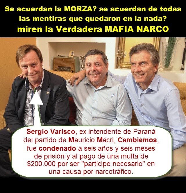 Mgn32259360's tweet photo. #MamertoMentiroso
#macrinarco
#MacriPresoYa
#macriesmafia
#macrigolpista
LA VERDADERA MAFIA💩🤮 https://t.co/qFOYUvbJjk
