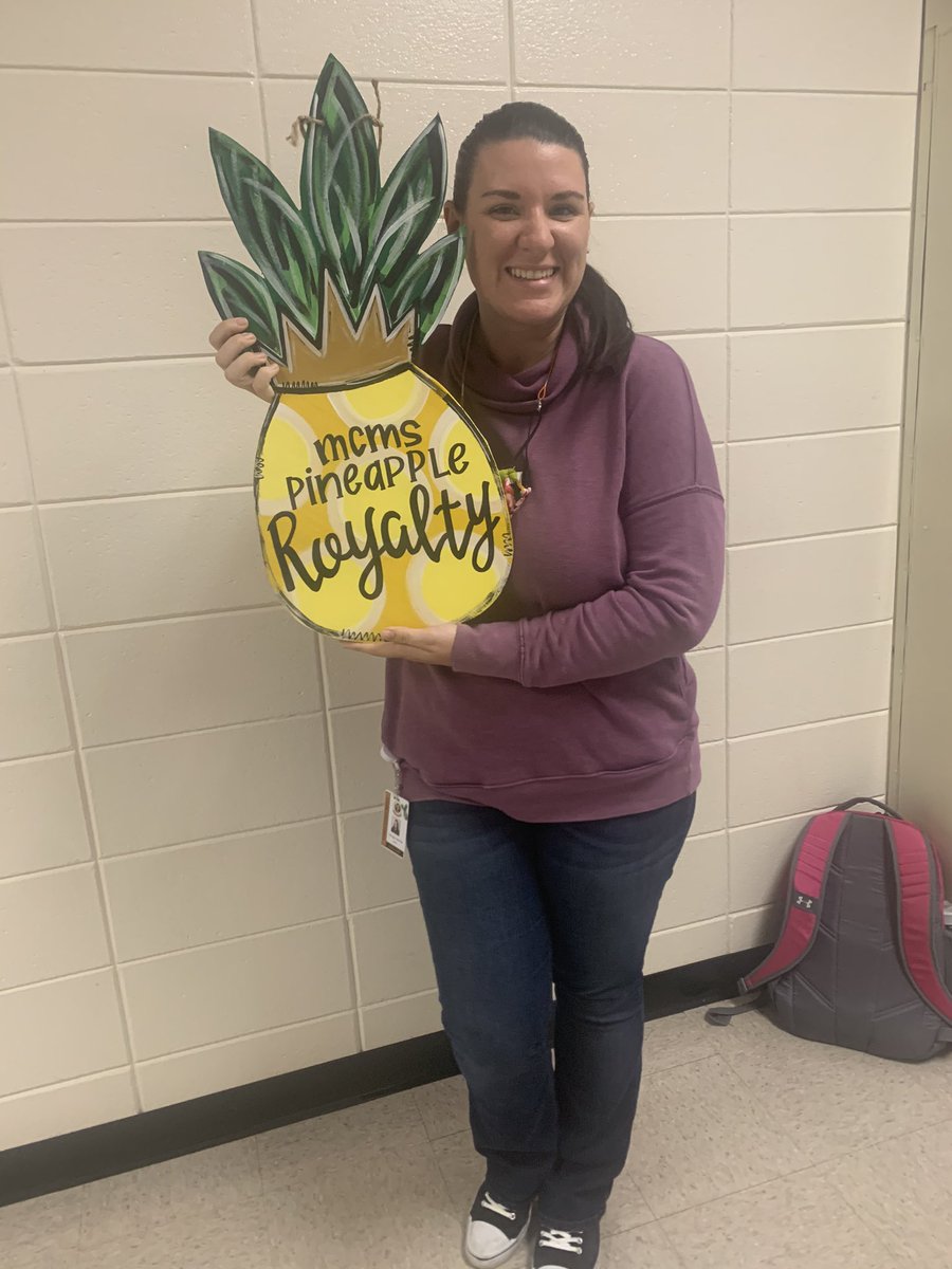 DapheneBlash's tweet photo. Congratulations to our October Pineapple Royalty Winner Mrs. Karr!! Thank you Mrs. Karr for your contribution to our in-house PD system!! #PineappleMCMS 🍍 💪🏾@Herring_MCMS @MCMS_Bulldogs https://t.co/4texRBI22K