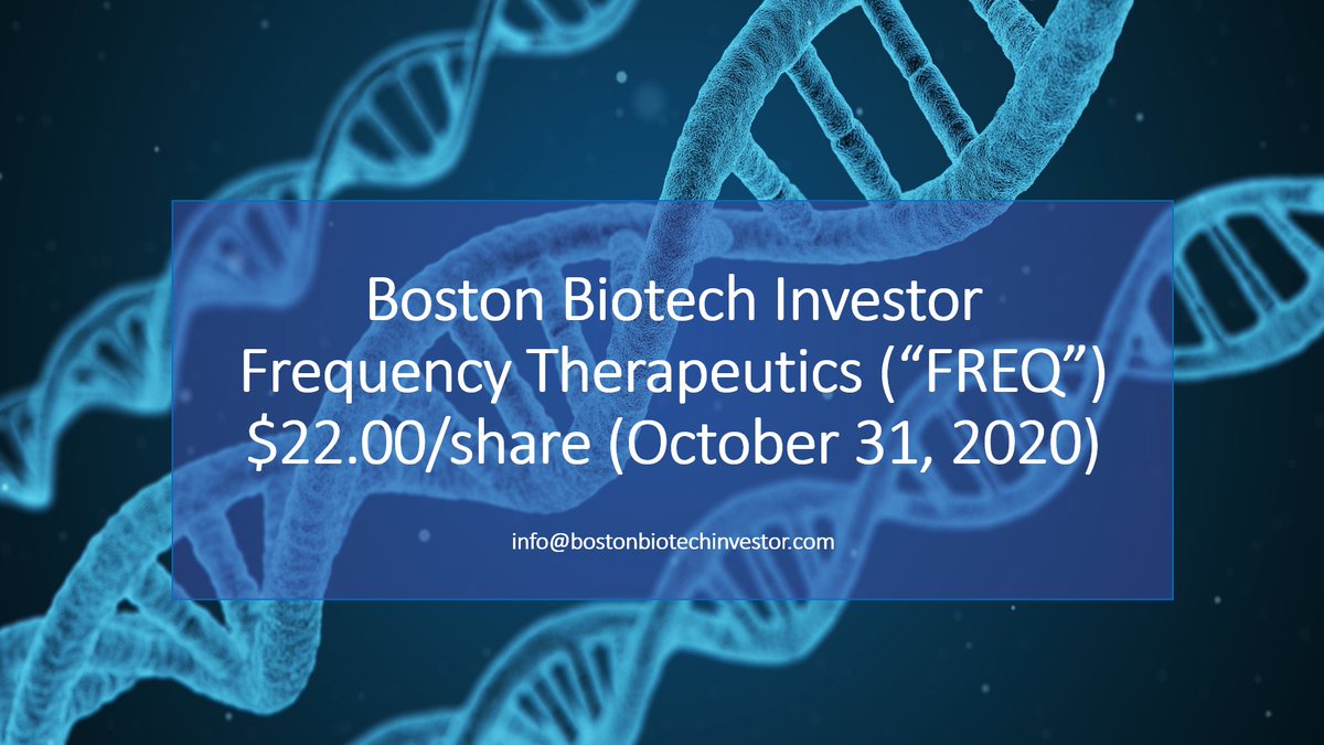 boston_biotech's tweet photo. #investors interested in Frequency Therapeutics $FREQ should read our FREQ research report &amp; video presentation published yesterday noting, among other things, FREQ's capital structure, FX-322 Phase 1 analysis &amp; peak sales estimates.

#biotech #freq #stockstowatch #stockstobuy https://t.co/hm2y2Wm9yG