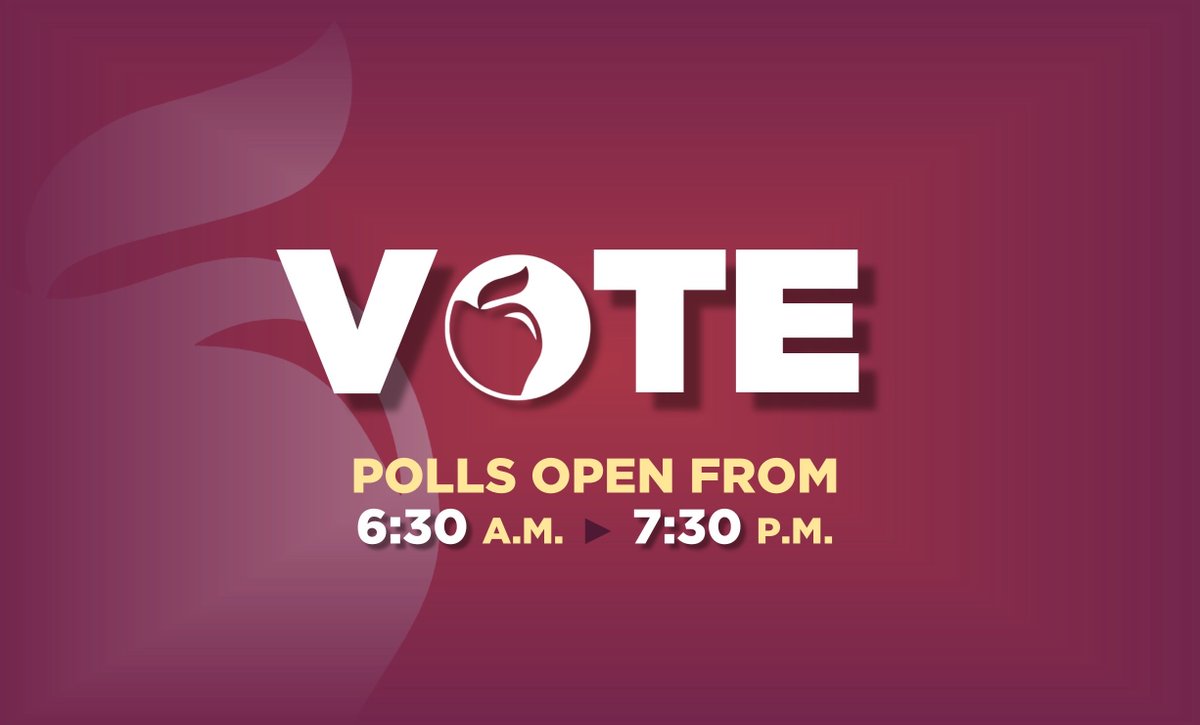 If you’re eligible, and haven’t already: #VOTE! Polls are open until 7:30 p.m. Make sure your voice is heard! #OurCCS