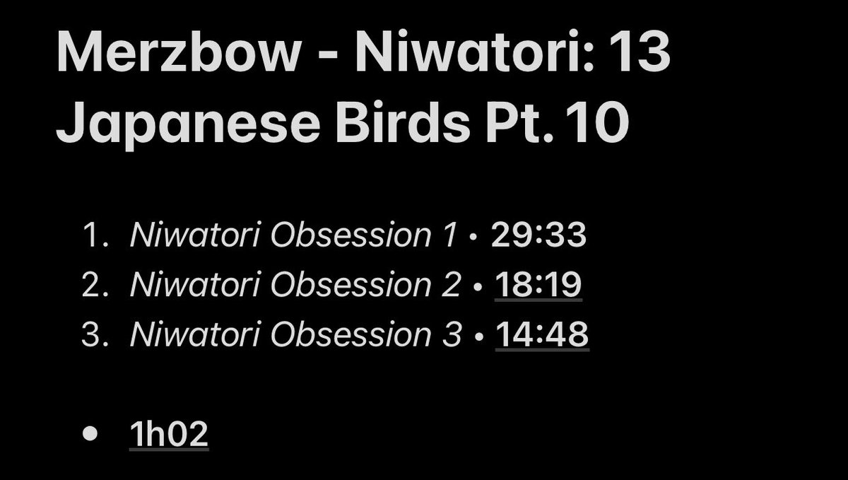 71/108: Niwatori: 13 Japanese Birds Pt. 10Third track is cool, the first two are very similar to what I have already heard on this series.