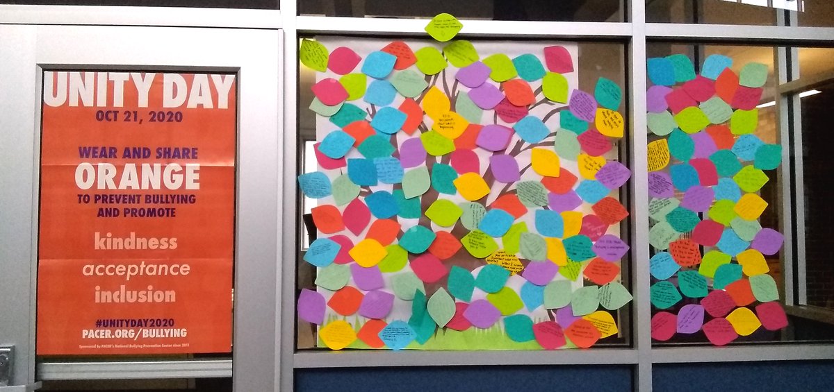PowersCCEHS's tweet photo. @TECCeast wraps up October with our National Bullying Prevention Campaign joining forces with @PACER_NBPC Our goal #Kindness #Acceptance #Inclusion #UnityTree #LISDKindness @LewisvilleISD @lisdcte https://t.co/a1cJNyshdP
