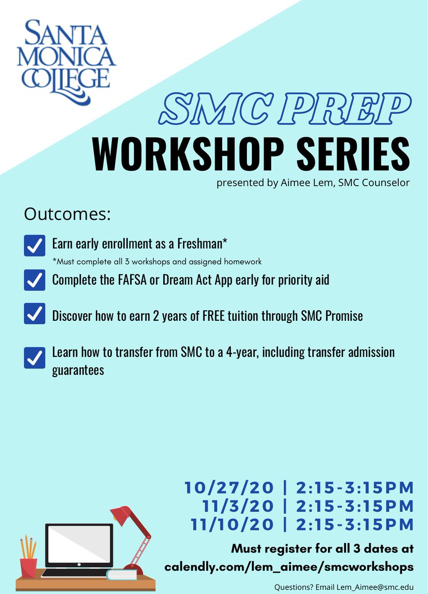 Dr_AShelton's tweet photo. SMC Prep Workshop Series! ⁦@SMMUSD⁩ https://t.co/Agm6cakdBK