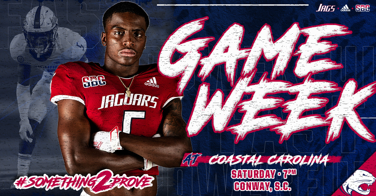 It's Game Week, #JagNation! The Jags head to Conway, S.C. this weekend for a matchup with #15 Coastal Carolina.

#MOBSquad | #Something2Prove