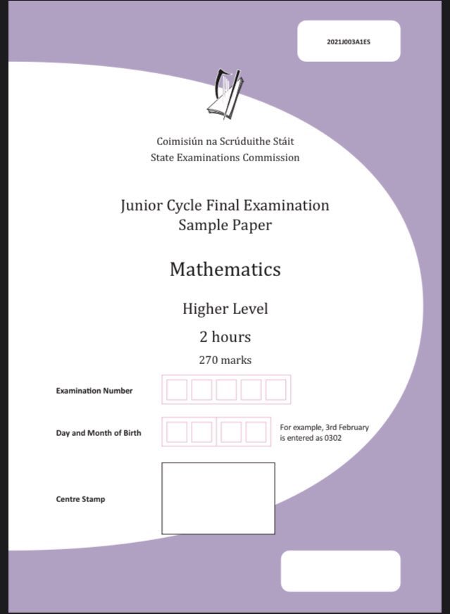 coolcalcs's tweet photo. 📌 Sample papers for new Junior Cycle Maths final exam released today for both HL and OL💡new JC has one 2 hour final exam paper for Maths 📝 (old Junior Cert had two papers) 🤓 @coolcalcs #coolcalcs #projectmaths #jctmaths #jcmaths @ProjectMaths_ie @JctMaths @JCforTeachers https://t.co/XHXkNpNeQ5