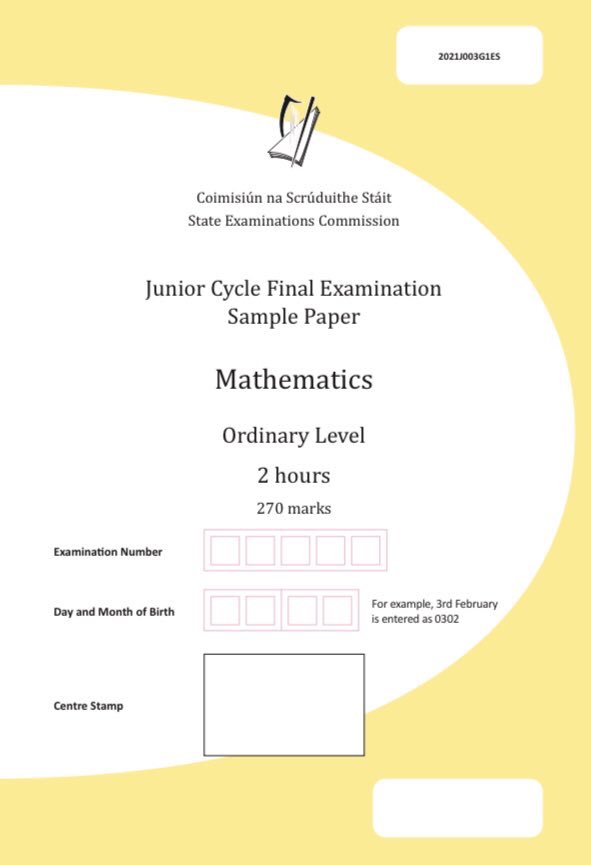 coolcalcs's tweet photo. 📌 Sample papers for new Junior Cycle Maths final exam released today for both HL and OL💡new JC has one 2 hour final exam paper for Maths 📝 (old Junior Cert had two papers) 🤓 @coolcalcs #coolcalcs #projectmaths #jctmaths #jcmaths @ProjectMaths_ie @JctMaths @JCforTeachers https://t.co/XHXkNpNeQ5