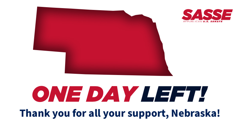 TeamSasse's tweet photo. This campaign has been unforgettable -- and we need your vote tomorrow! We wouldn’t be here without you on our team, and we couldn’t be any more excited to send Ben back to DC to continue delivering for Nebraska. Find your polling place here: https://t.co/elckx1DYqa https://t.co/7ieTFHT7Xa