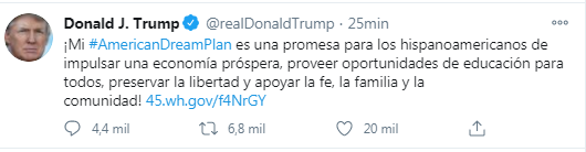 HCHTelevDigital's tweet photo. Histórico #Trump #Twittea en español para la comunidad hispana #HCHNoticias https://t.co/gaGd6dMTSY