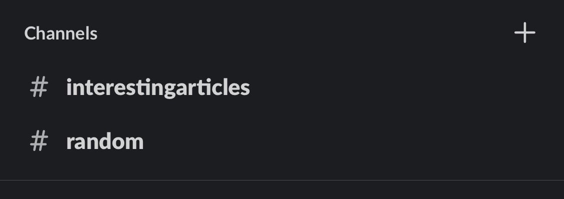 Cropped screenshot from the iOS Slack app showing interesting articles and random not having an associated image.
