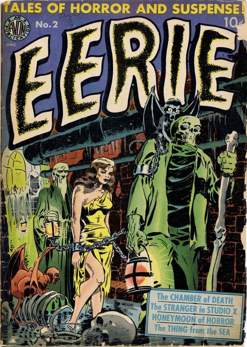 Wood’s earliest work was on horror comics in the 1950s, primarily for EC. The roster at EC remains a comic book Dream Team, and their work still holds up almost 70 years later.