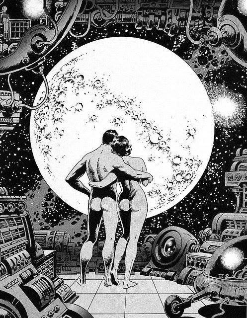 Wood encouraged EC to develop more science fiction comics, his most well loved work, and in titles like Weird Science cemented the bubble helmet aesthetic of the time. Will Eisner even tapped Wood to take over for him on the Spirit in Outer Space arc.