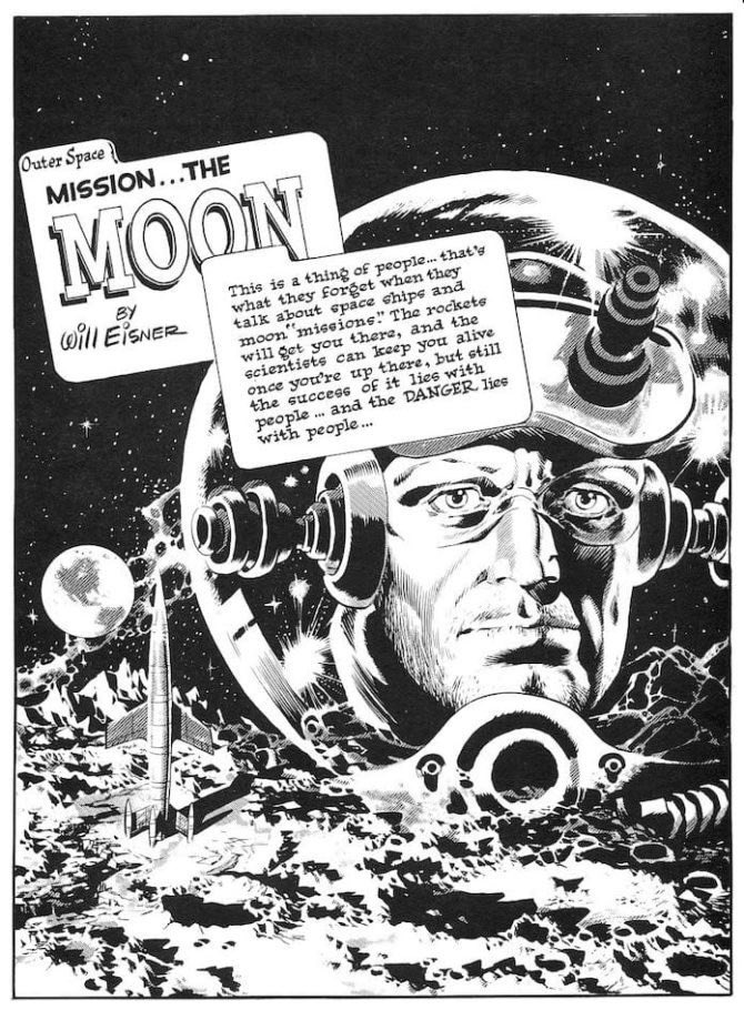 Wood encouraged EC to develop more science fiction comics, his most well loved work, and in titles like Weird Science cemented the bubble helmet aesthetic of the time. Will Eisner even tapped Wood to take over for him on the Spirit in Outer Space arc.