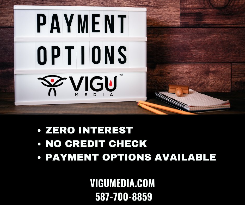 vigumedia's tweet photo. Zero Interest 
No Credit Check
Payment Options Available

We are here to help for all your marketing needs!

Call to learn more 587-700-8859

https://t.co/KWAOOYiSpl https://t.co/cUWCWfCI8G