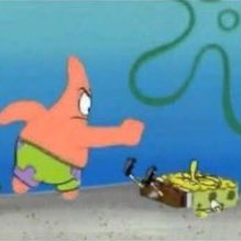 thread of hxh and random spongebob pics that have the same energy 