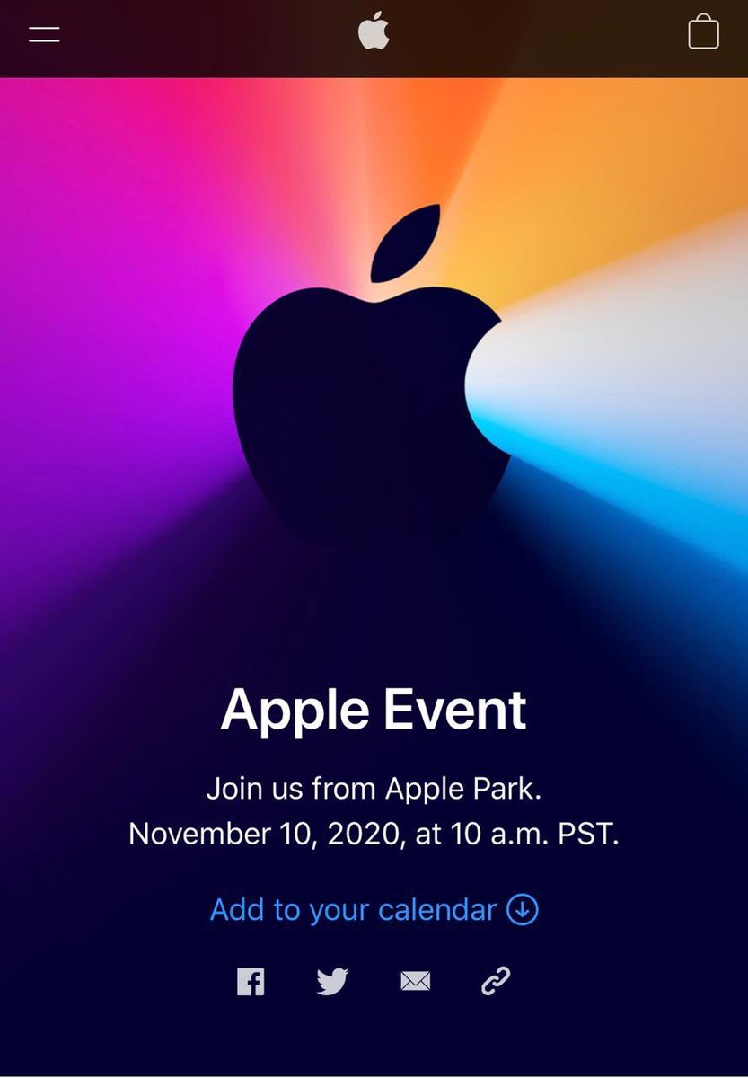 Aal3wid's tweet photo. أعلنت Apple عن مؤتمرها القادم للكشف عن أجهزة الماك في 10/نوفمبر 2020 الساعة الثامنة مساءً .

#Apple 
#macbook 
#تقنية https://t.co/IRHG46UIA8